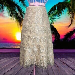 👀‼️CITRINE vintage lace midi skirt size 8!
